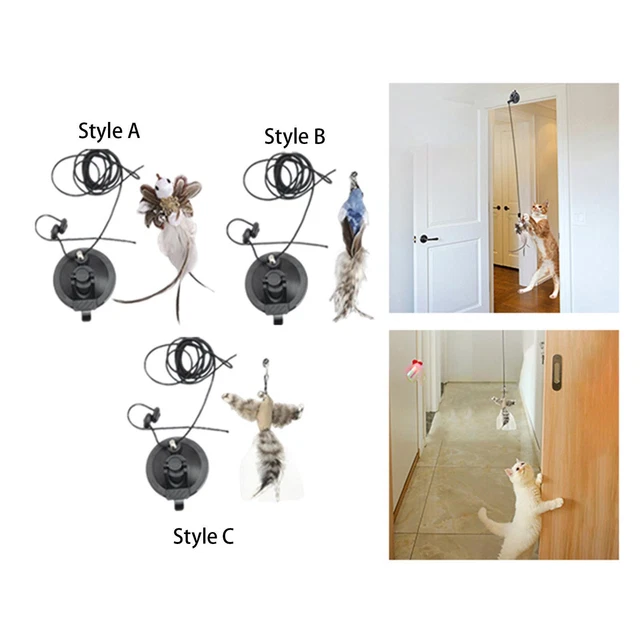 Jouets en plumes de chat avec outil d'entraînement puissant à ventouse Chase