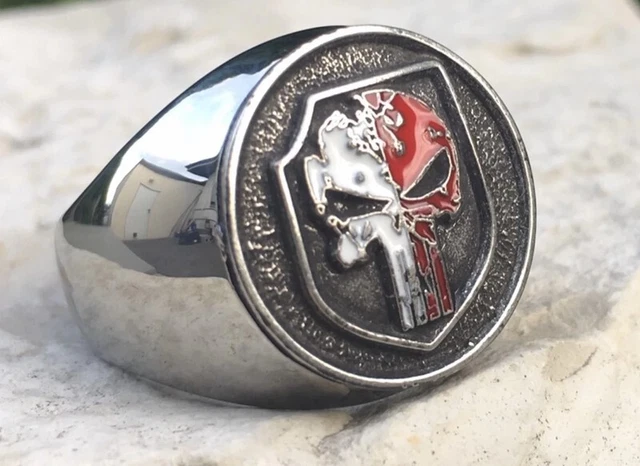 Bague Gothique Pink Crane Tête De Mort - Style Armée/capitaine - Marque Black Sugar, Expédiée De Paris