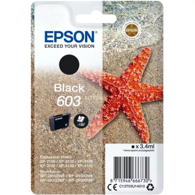 Cartuccia Epson 603 stella marina inchiostro nero originale