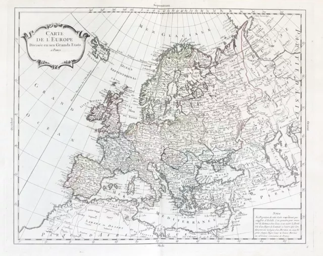 Europe Europa continent Kontinent map Karte engraving Bourgoin 1770