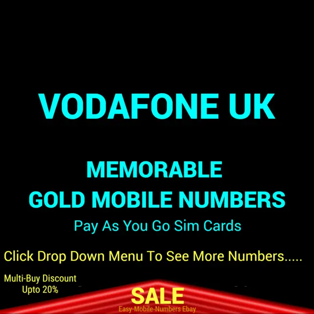 Gold Easy Mobile Number Golden Platinum Uk Vodafone Pay As You Go Sim Card