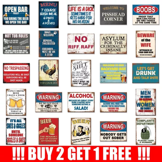 Metal Signs Vintage Retro Funny Humour Bar Man Cave Garage Shed Poster Tin