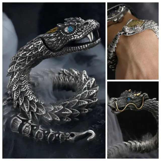 Dragon Bracelet Stainless Steel Alloy Snake Dragon Unisex Bangle Viking Gift New