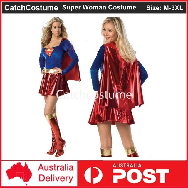Ladies Supergirl Costume Superhero Fancy Dress Womens Adult Outfit main image 1
