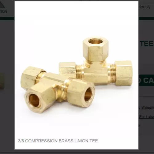 3/8 Compression Brass Union Tee # 64-6