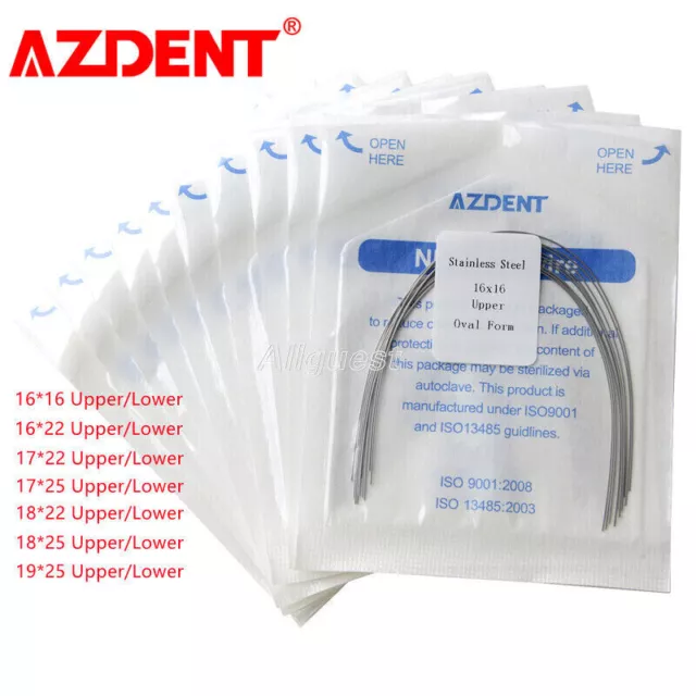 10pcs AZDENT Dental Orthodontic Stainless Steel Rectangular Arch Wire Oval Form