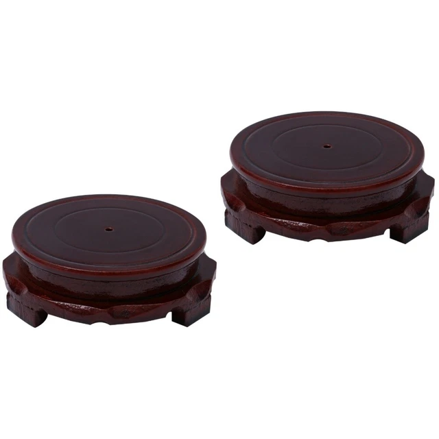 2pcs Round Wood Base Flowerpot Drip Tray Plant Pot Saucer for Fleshiness