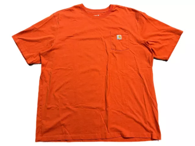 CARHARTT POCKET TEE T-Shirt Adult 4XL Tall Orange Loose Fit Workwear ...