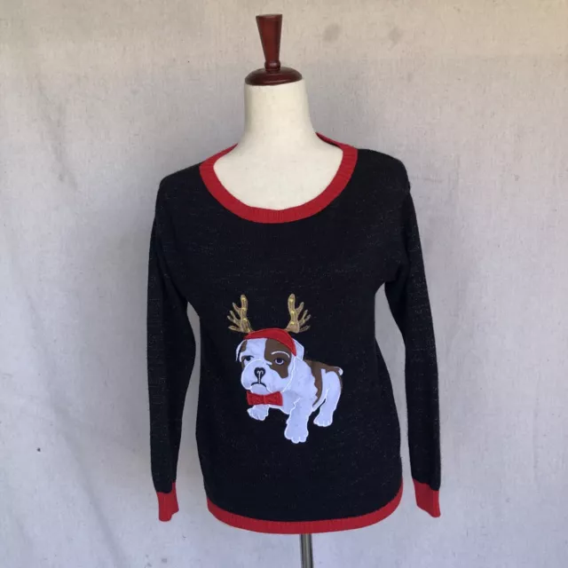 Isabella's Closet  Ugly Christmas sweater Pug Reindeer women’s small