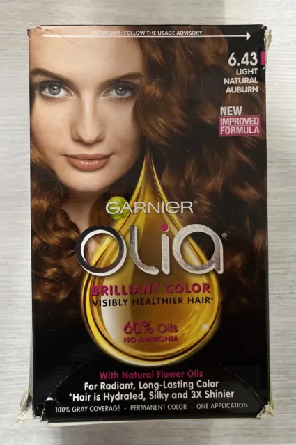 Garnier Olia Ammonia Free Permanent Hair Color #6.43 LIGHT NATURAL AUBURN