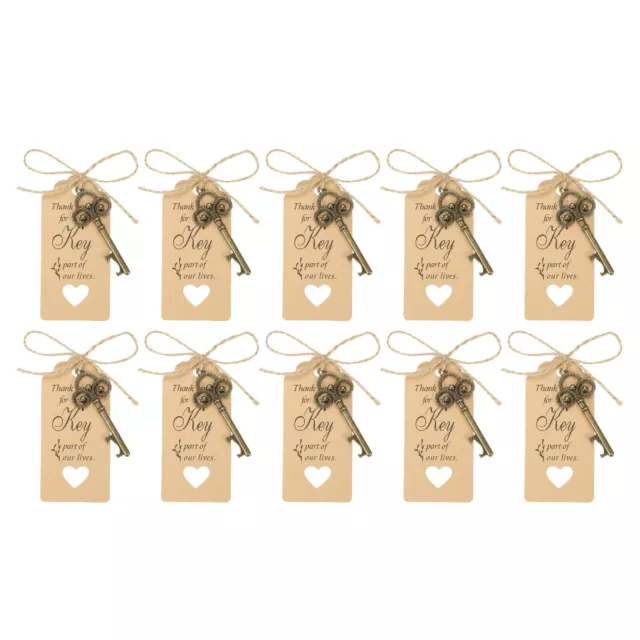 30Pcs Vintage Key Bottle Opener with Tag Cards and Jute Rope, Bronze