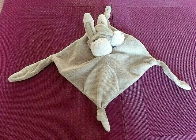 B12G / doudou lapin plat beige pompon blanc TAPE A L'OEIL TAO
