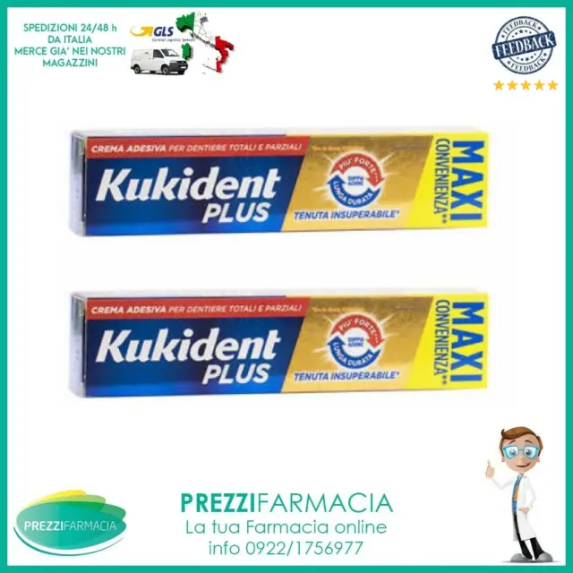 Kukident Doppia Azione Crema Adesiva per Protesi Dentali (2 confezioni da 65gr)