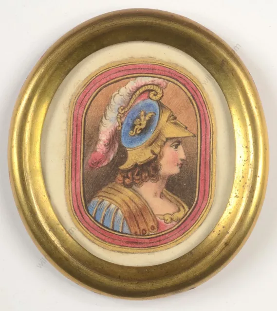 "Empress Catherine II as goddess Minerva" Russian miniature, late 18th cent. (m)