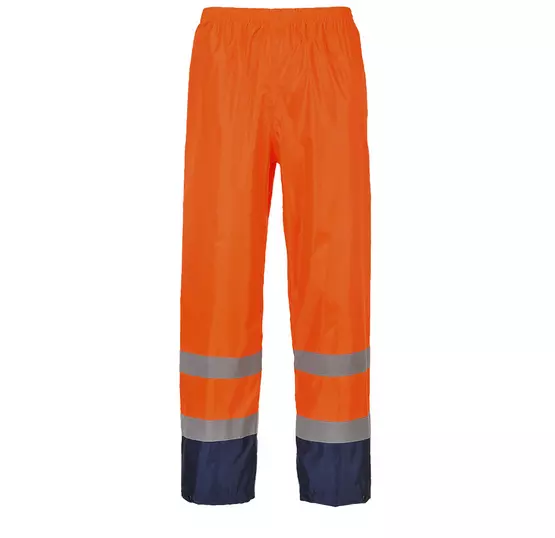 PORTWEST Hi Vis Classic Contrast Rain Trousers Elasticated H444 Small 76-80cm