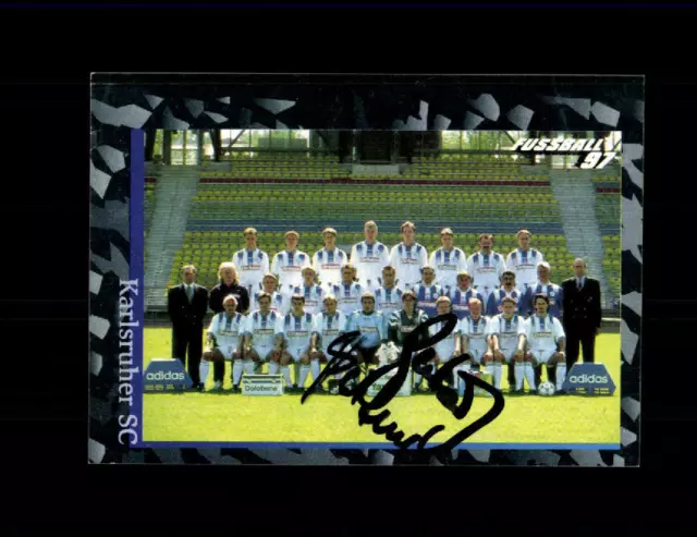 Unbekannt Karslruher SC Panini Sammelbild 1997 Original Signiert + A 226649