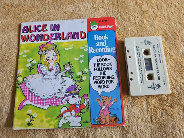 ALICE IN WONDERLAND Book Cassette Vintage 1981 Peter Pan Vintage Read ...