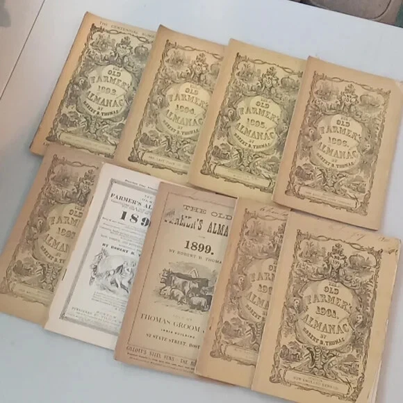 Agricultural ALMANAC 1892-1901 robert thomas