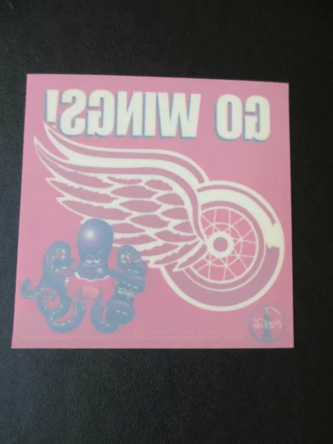 Vintage Coca-Cola Coke Detroit Red Wings Go Wings Octopus Logo Decal Sticker