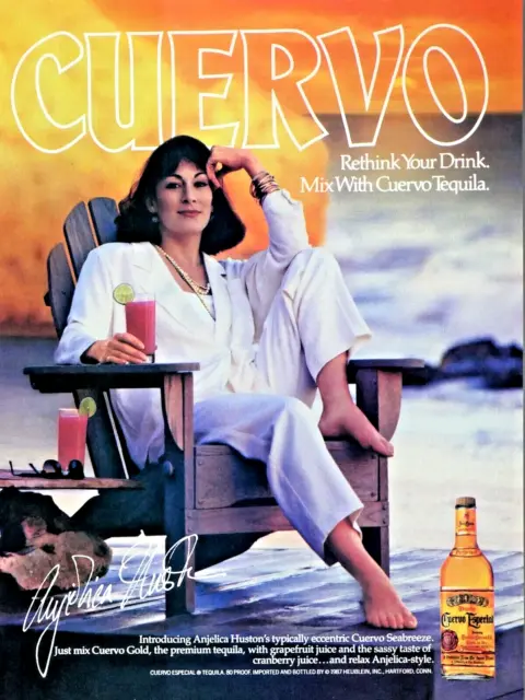 Angelica Houston Vintage 1987 Jose Cuervo Tequila Original Print Ad 8.5 x 11"