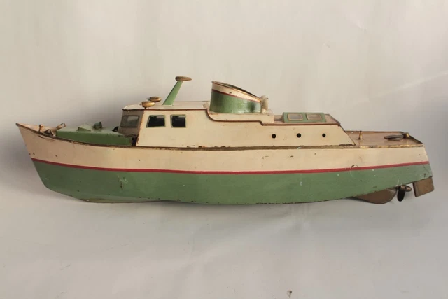 Ancien jouet tôle navire guerre porte avions bateau