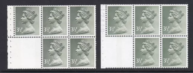 GB Machin 3 1/2p Booklet Panes Perf PL & IL - UM / MNH