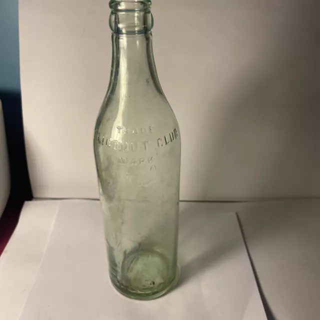 Antique Glass Crown Top Bottle Clicquot Club