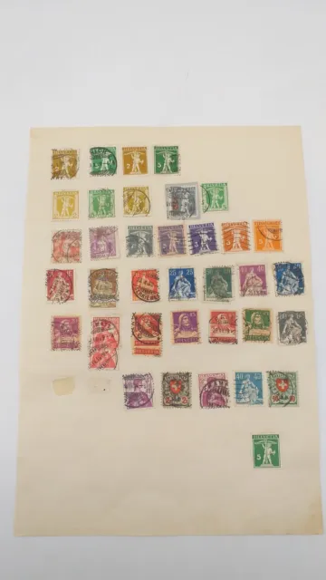 kleine Sammlung Konvolut Lot alte Briefmarken Schweiz Helvetia