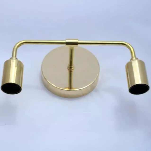 Pair of Modern Double Sconce Light Vanity Lighting Mid Century Brass Wall Lamp