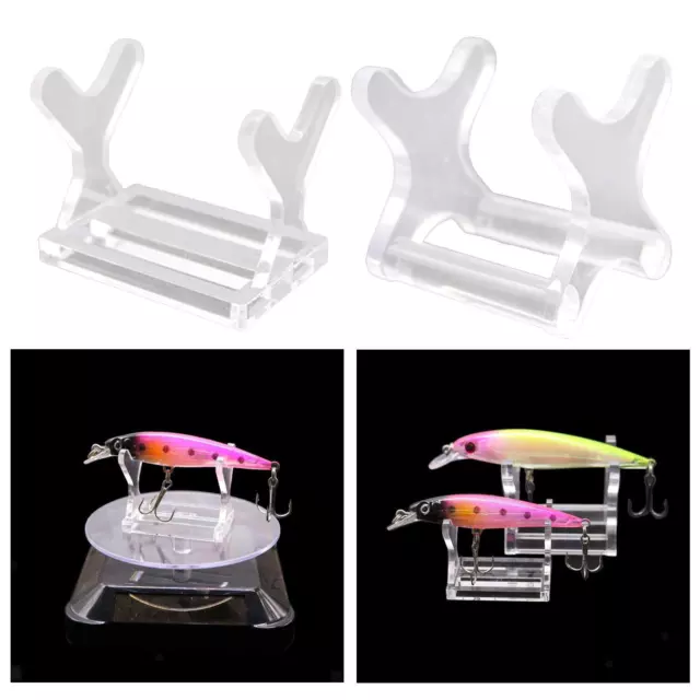 2X ACRYLIC FISHING Lure Showing Display Stand Easels Holder