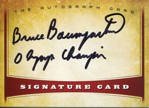 Bruce Baumgartner US Olympic Gold Sliver Bronze Wrestler Signed Autograph Card