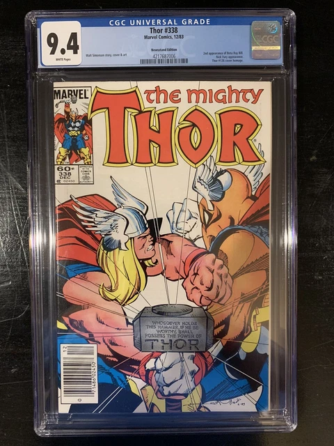 The Mighty Thor #338 CGC 9.4 (Marvel 1983)  WP! Newsstand!  2nd Beta Ray Bill!