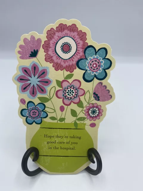 5 Cards Get Well Feel Better Flower Vase Folded Card American Greetings New 2
