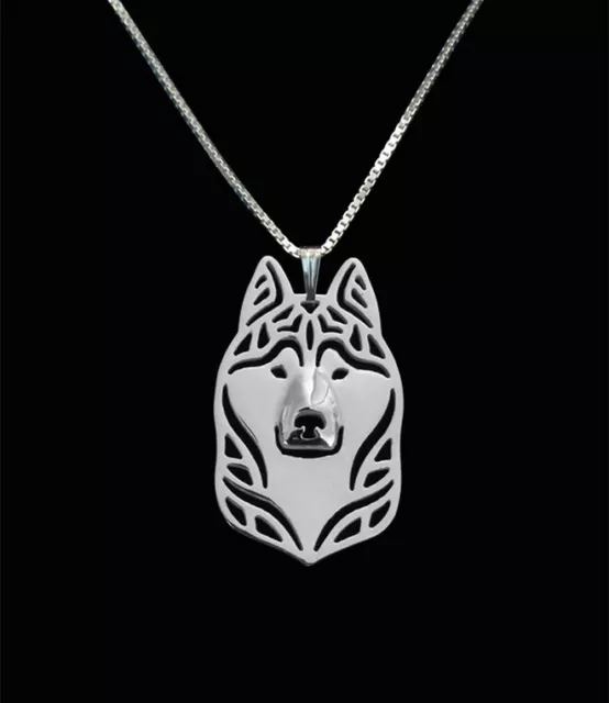 Siberian Husky Pendant Necklace Silver Tone ANIMAL RESCUE DONATION