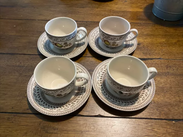 Johnson Brothers Staffordshire Old Granite Tea Cup And Saucer - Set Of 4