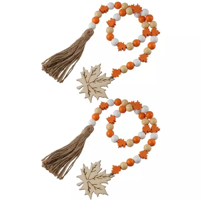 1/2pcs Wood Hemp Rope Tassels Beads Hand-woven Wooden Bead Strings  Festivals