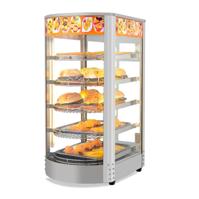 Commercial Food Warmer Display Electric Countertop Pretzel Pizza Warmer 800W