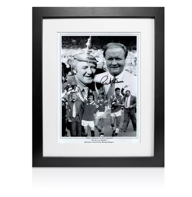 Framed Tommy Docherty & Ron Atkinson Signed Photo - Manchester United