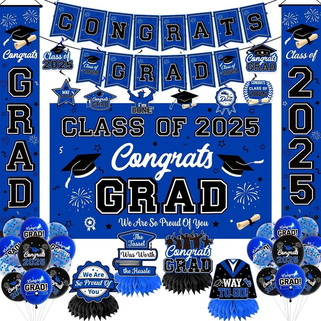 "Educated AF" Sky Blue Glitter Banner – Nurse, RN, Doctor Graduation Party Decor, College Medical Grad Supplies - View #14