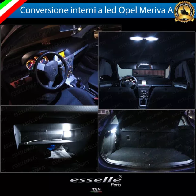 Kit Led Interni Per Opel Meriva A Conversione Interna Completa 6000K Bianco