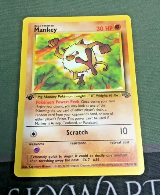 Mankey - 55/64 Jungle 1st Edition (Pokemon) Non Holo