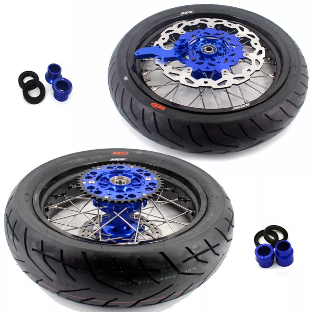 KKE 3.5/4.25 Supermoto Cush Drive Wheels Set for Yamaha YZ125 250 250F 450F Tyre