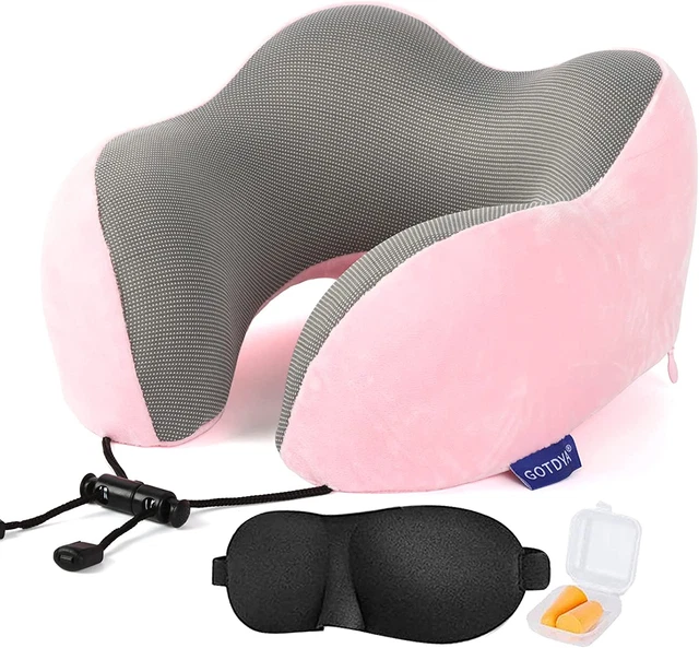 Travel Pillow,Travel Neck Pillows for Sleeping,100% Pure Memory Foam Soft Comfor