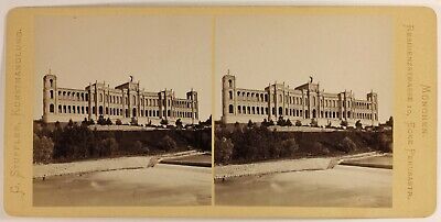 Munich Fontaine Allemagne Photo Christian Konig Stereo Vintage Albumine c1860 