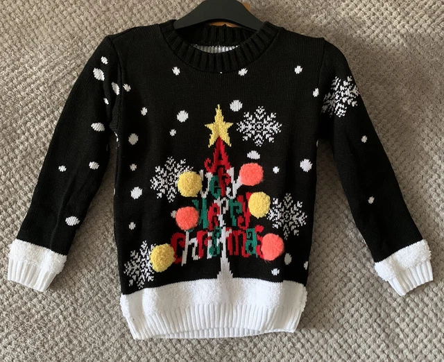 Kids New 3D Childrens Girls Merry Christmas Winter Jumper Sweater
