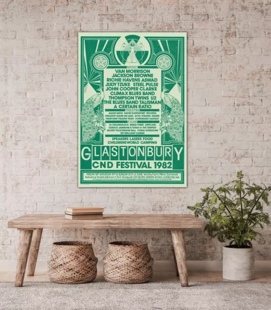 Glastonbury CND Festival 1982 Vintage Music Poster Sizes A4 A3 A2 A1 No 0403