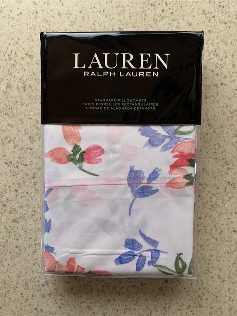 Fundas de almohada estándar Ralph Lauren Maggie florales nuevas en paquete precio de venta sugerido por el fabricante $135