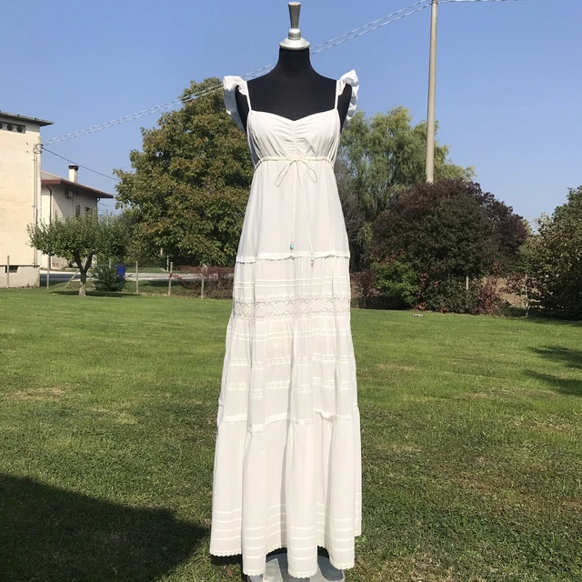 Abito bianco sales lungo pizzo sangallo