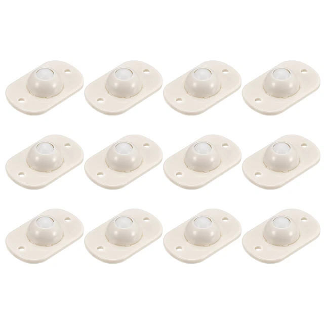 Self Adhesive Caster Wheels, Mini Swivel Paste Universal Pulley (12 x White)