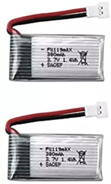 2pcs Batterie Lipo rechargeable 3.7v 380mAh pour Hubsan X4 H107c H107D H107L RC